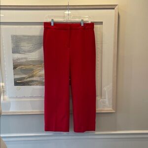 J. Crew 4 Wool Blend Wide Leg Crop Cafe Pants Holiday Apple Red Stretch